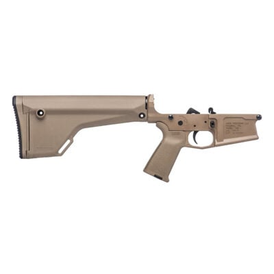 Aero Precision M5 Complete Lower Receiver w/ FDE MOE Grip & Fixed Rifle Stock - FDE Cerakote