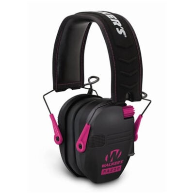 Walker's Razor Slim Electronic Earmuff - Black w/Pink Accent
