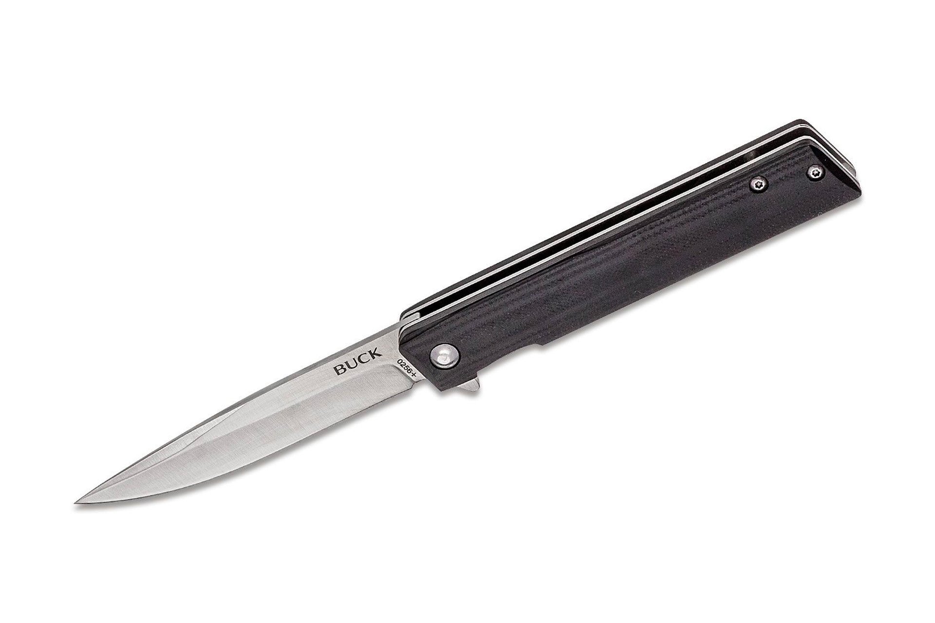 Buck Knives 256 Decatur 3-1/2" Folding Flipper Knife - Black G10 Handles