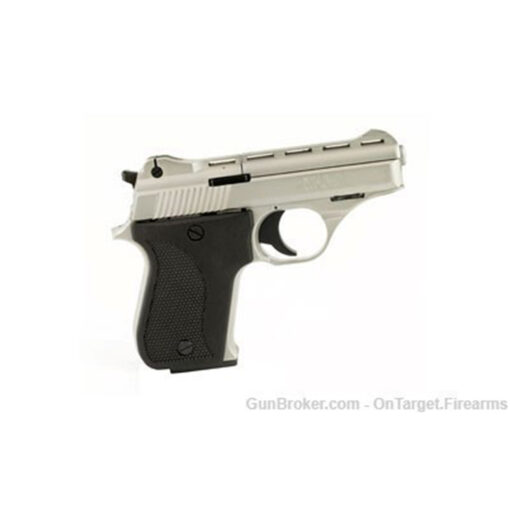 Phoenix HP25A Single Action Only Semiautomatic Metal Frame Pistol Compact 3 25 ACP Alloy Nickel Finish Silver Plastic Grips Fixed Sights 9 Rd