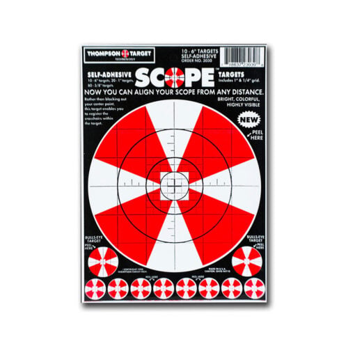 Thompson Scope Alignment 6"x9" Adhesive Peel & Stick Targets - 10 Pack - 