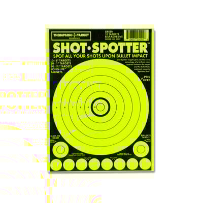 Thompson Shot Spotter Green - Adhesive Shooting Targets - 6.5"x9" - 10 Pack
