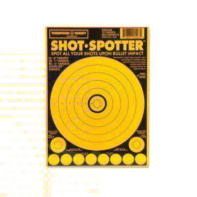 Thompson Shot Spotter Yellow - Adhesive Shooting Targets - 6.5"x9" - 10 Pack
