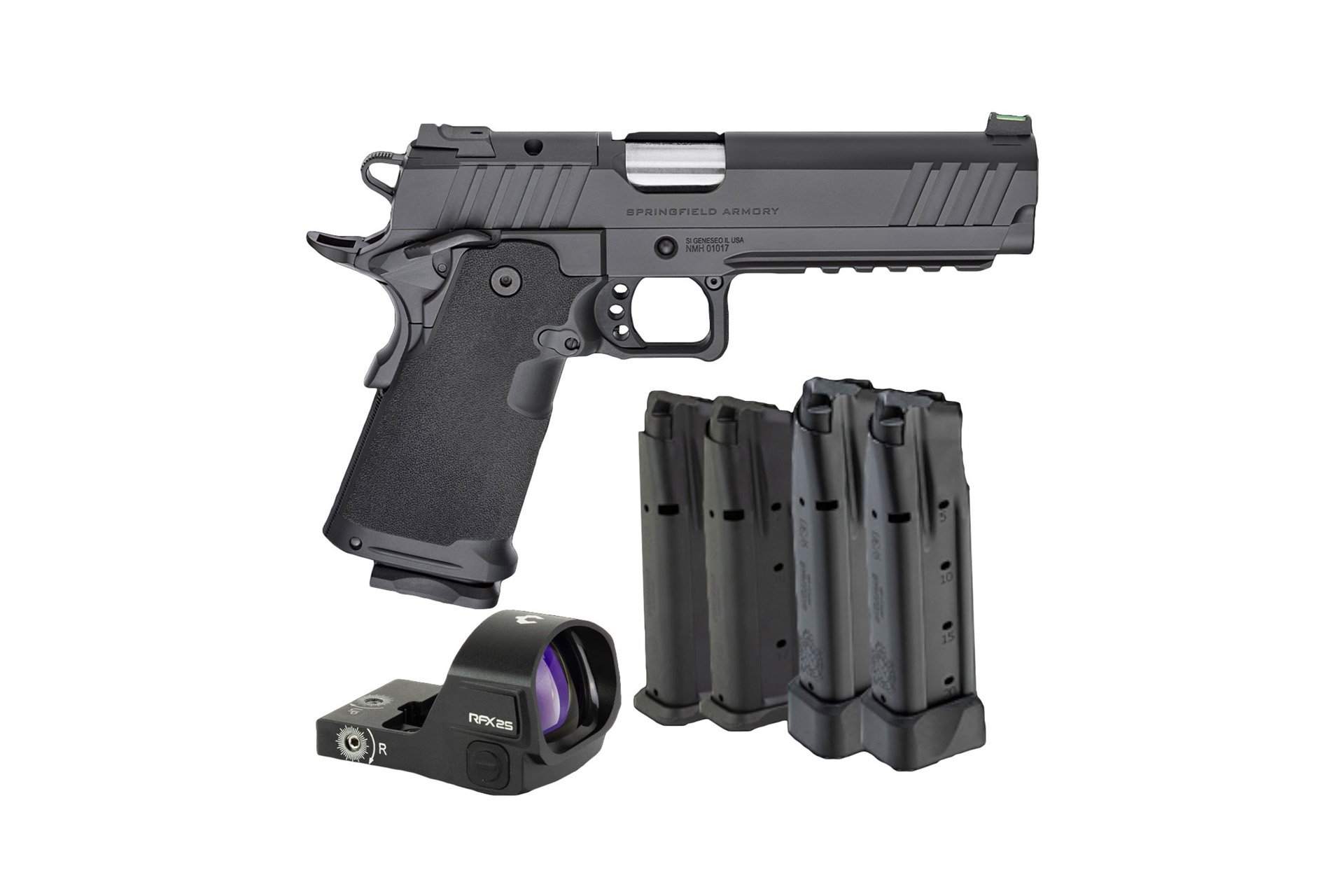 Springfield Prodigy 9mm W/ Viridian RFX25 Green Dot 5" Barrel 5- Mags
