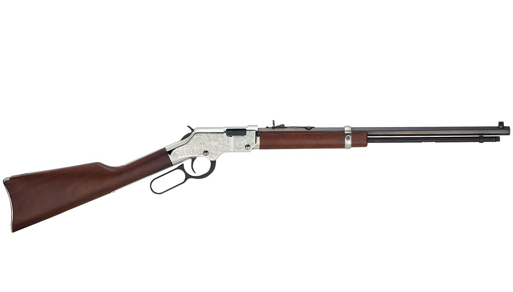 Henry Repeating Arms H004SEM Silver Eagle 20.50" 22WMR, 12+1Rd, Nickel-Plated Metal Finish & American Walnut Stock Right Hand (Full Size)