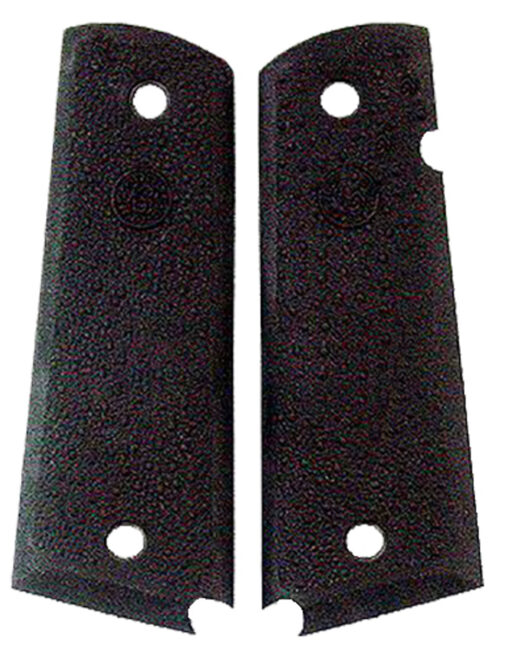 AR15 Discounts Hogue 45090 OverMolded Grip Panels Cobblestone Black Rubber with Palm Swells for 1911 Government - $25.46 at AR15 Discounts