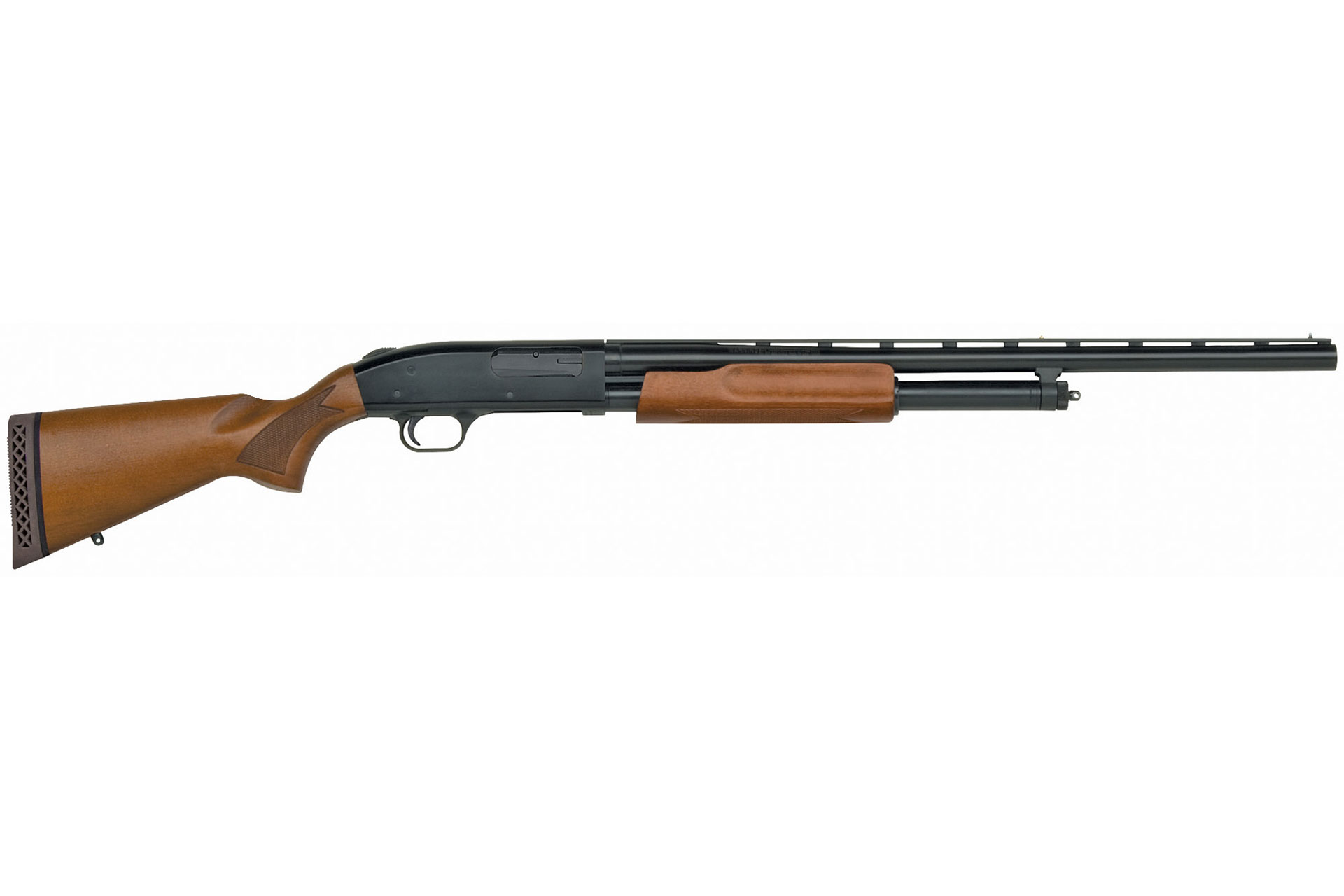 Mossberg 500 Bantam Youth Pump Action 12 Gauge 3" Chamber 24" Vent Rib Barrel AccuChoke Blue Finish Wood Stock Bead Sight 5Rd