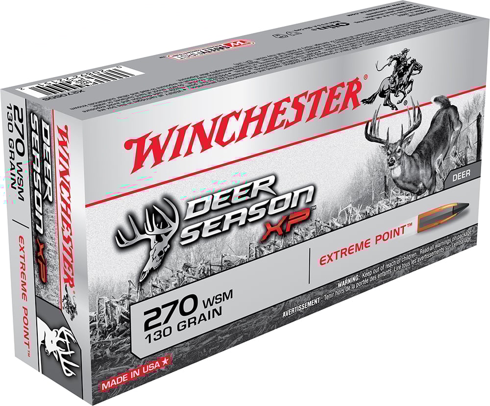Winchester Ammo X270SDS Deer Season XP 270 WSM 130 gr Extreme Point Polymer Tip Rifle Ammo - 20 Rounds