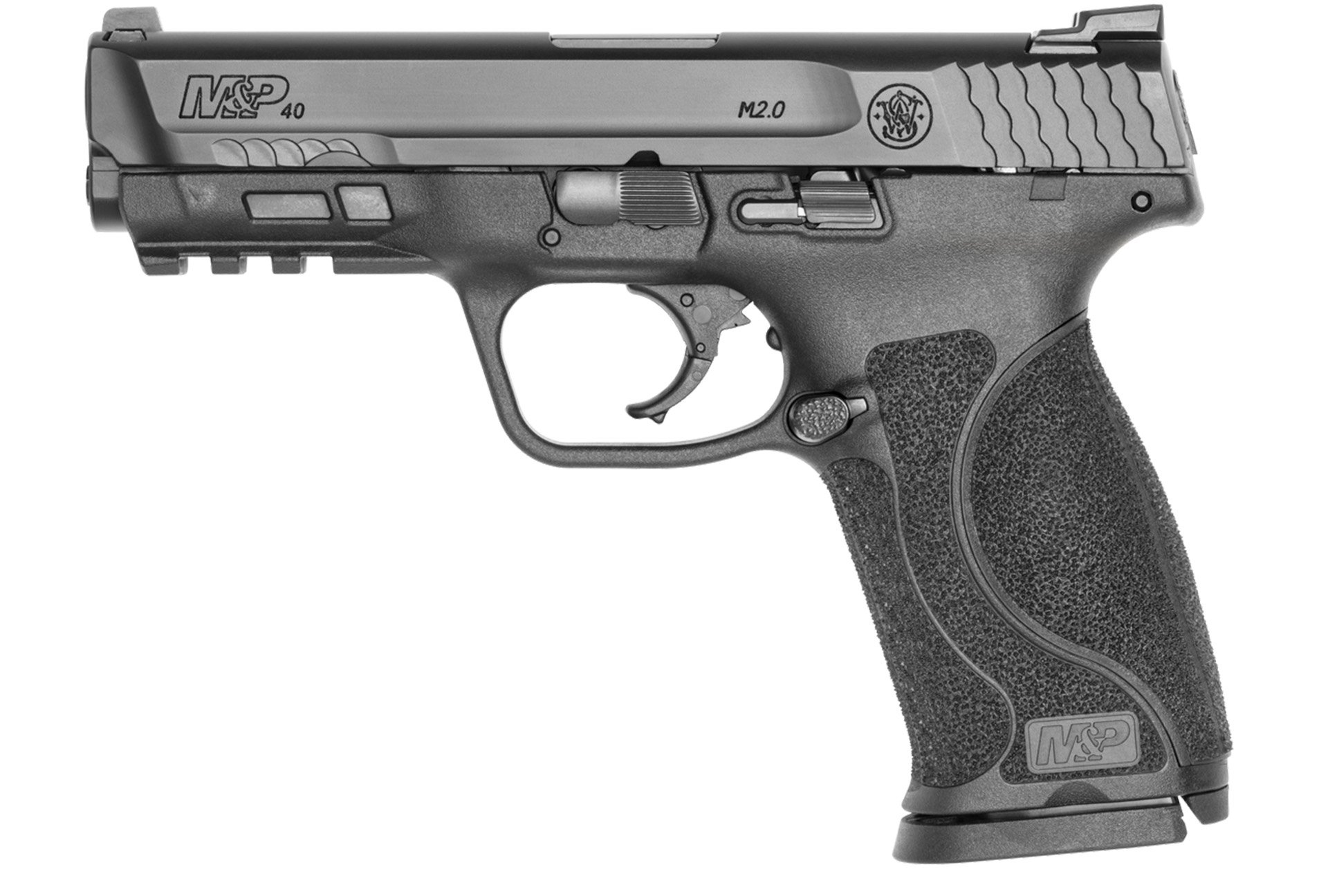 S&W M&P 40 M2.0 4.25" Barrel 40 S&W15+1 Rounds Black No Thumb Safety Pistol - Blue/Black, 3-Dot Sights