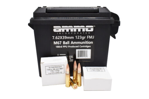 Ammo Inc. 7.62x39 123 Grain Full Metal Jacket Rifle Ammo - 180 round ammo can - AR15 Discounts