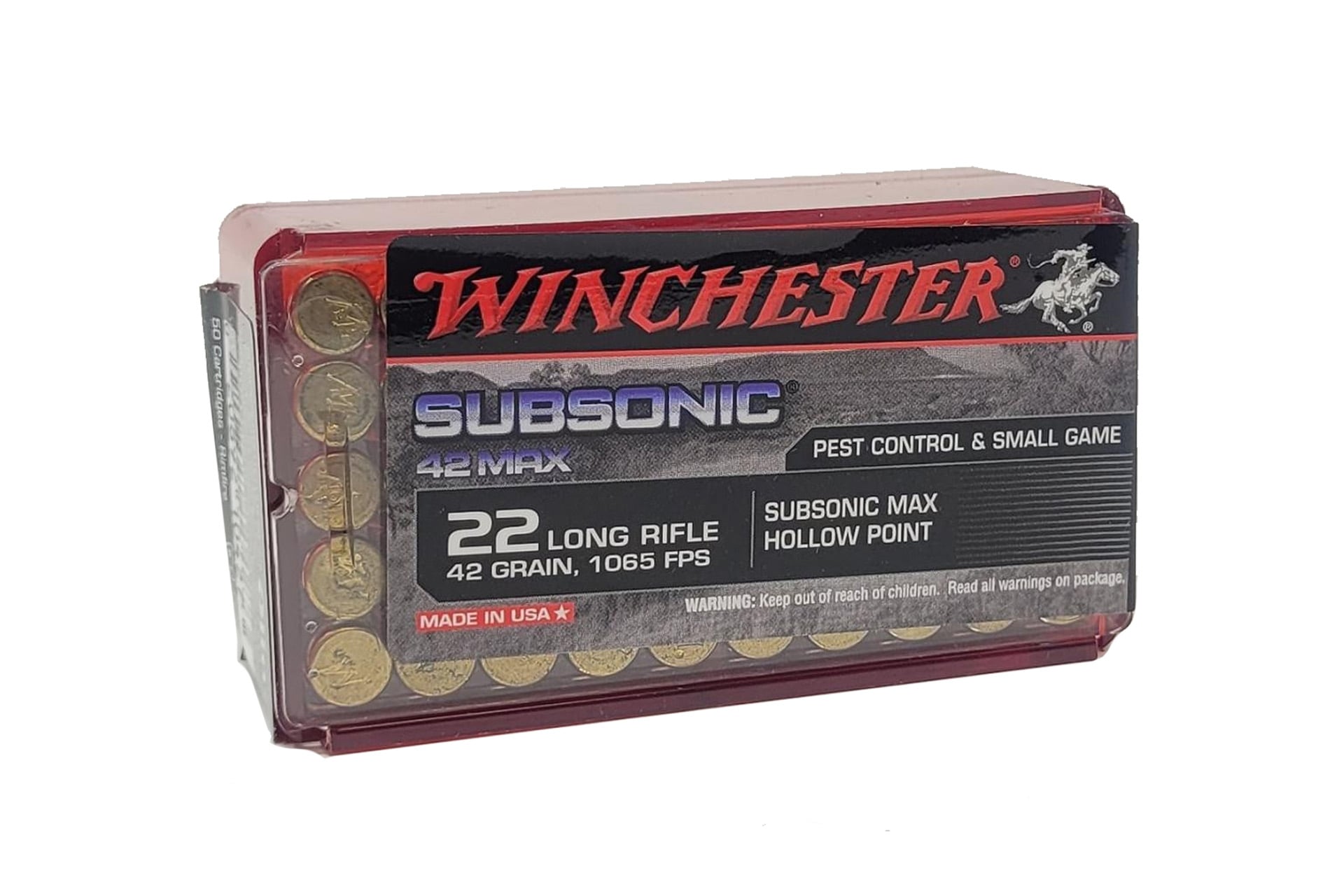 winchester .22 LR 42gr SUBSONIC – 50rd