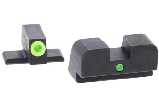 AmeriGlo XD301 i-Dot Night Sight 3-Dot Tritium Green with LumiGreen Outline Front Green Rear Black Frame for Springfield XD-SXDXD-EXD-M