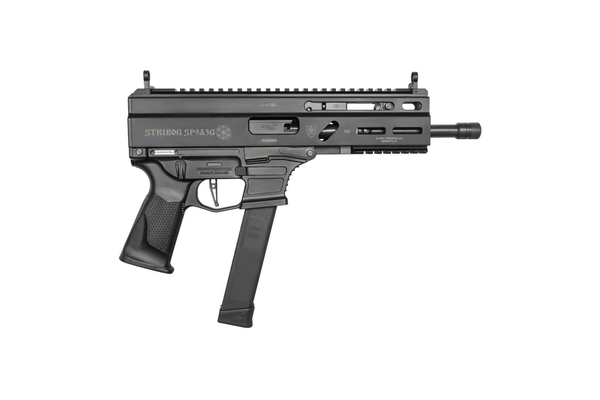 Global Ordnance Grand Power Stribog SP9A3G 9mm 16" Rifle Base - Black - CA Compliant
