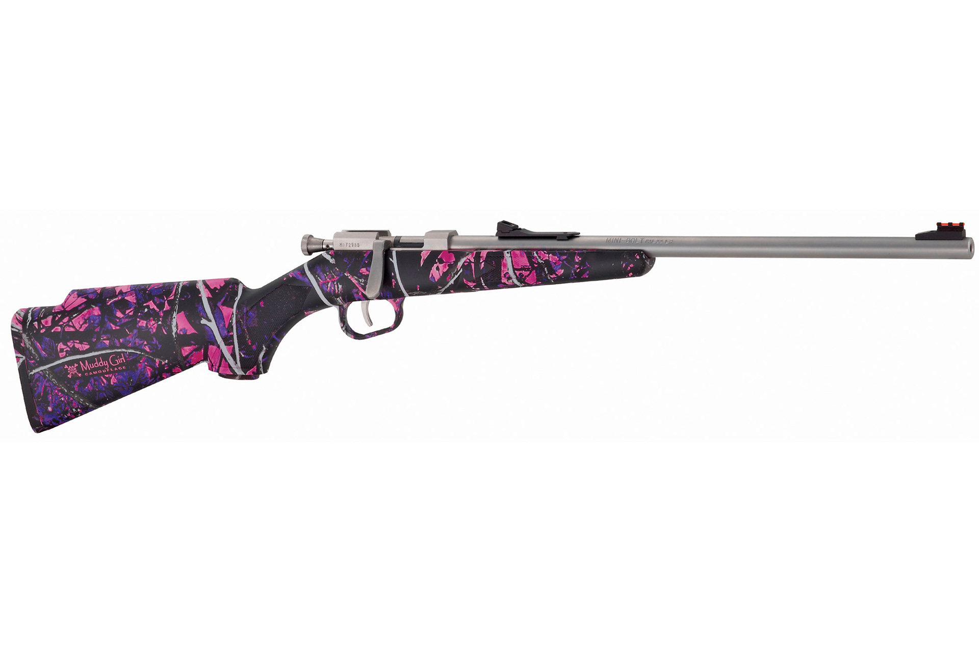 Henry H005MG Mini Bolt 22 LR Caliber with 1rd Capacity, 16.25" Barrel, Matte Stainless Metal Finish & Muddy Girl Synthetic Stock Right Hand (Youth)