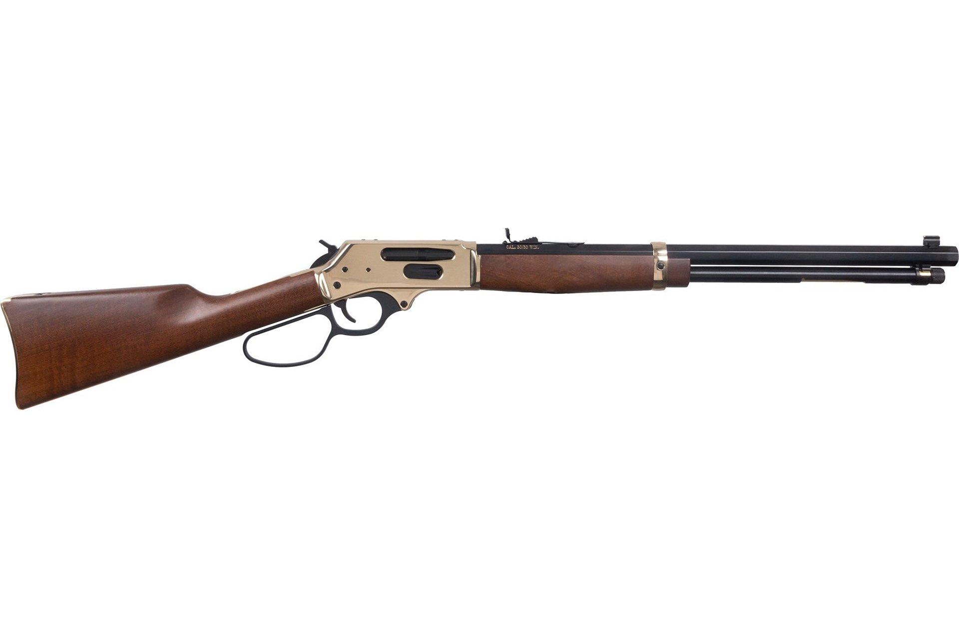 Henry H009BGL Side Gate 30-30 Win 5+1 20" Blued 20" Round Barrel Polished Brass Brass American Walnut Right Hand