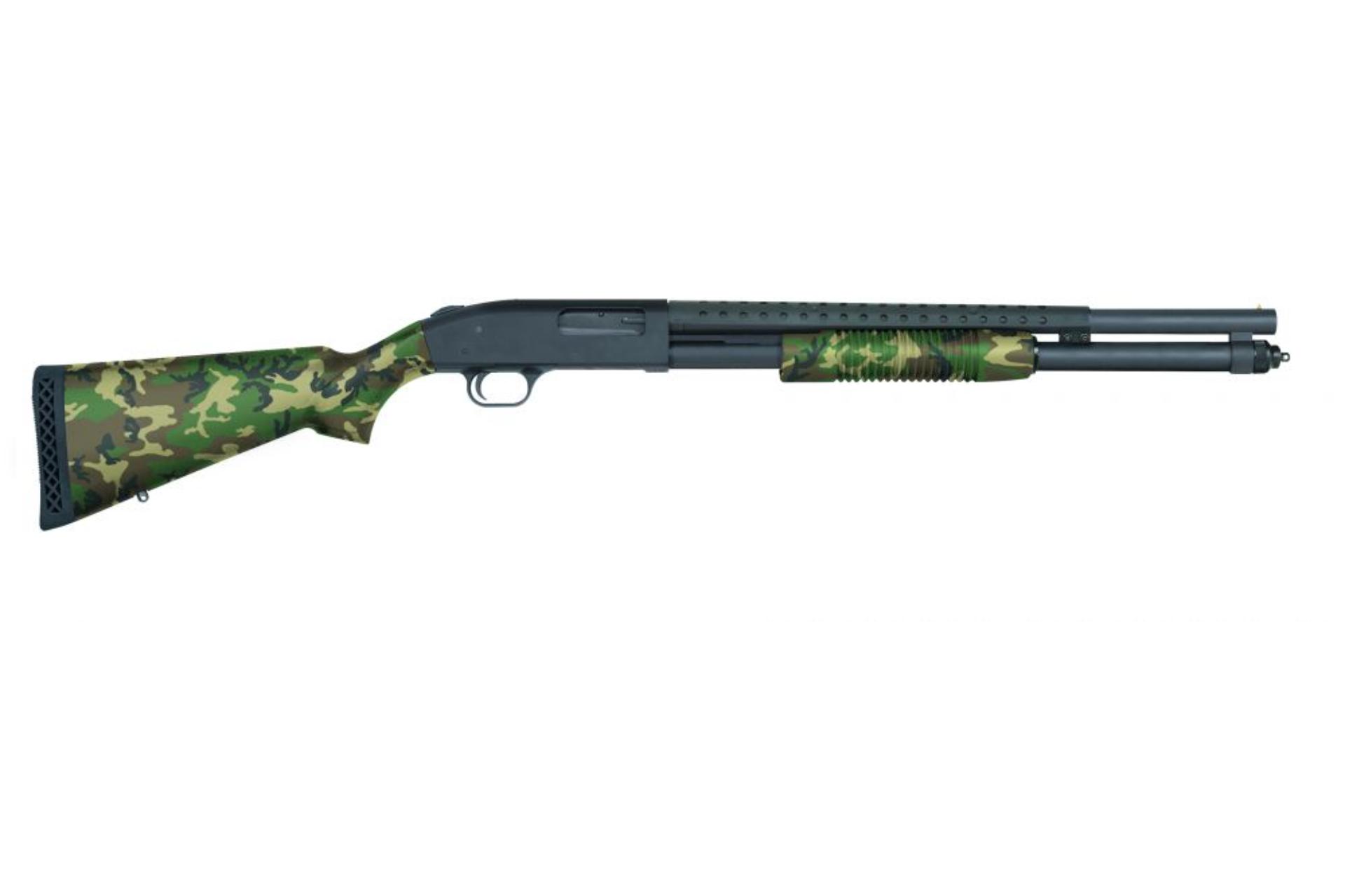 Mossberg & Sons 590 Pump Action Shotgun 20" 12 Ga 8+1 3" Chamber US Woodland Camo With Heatshield