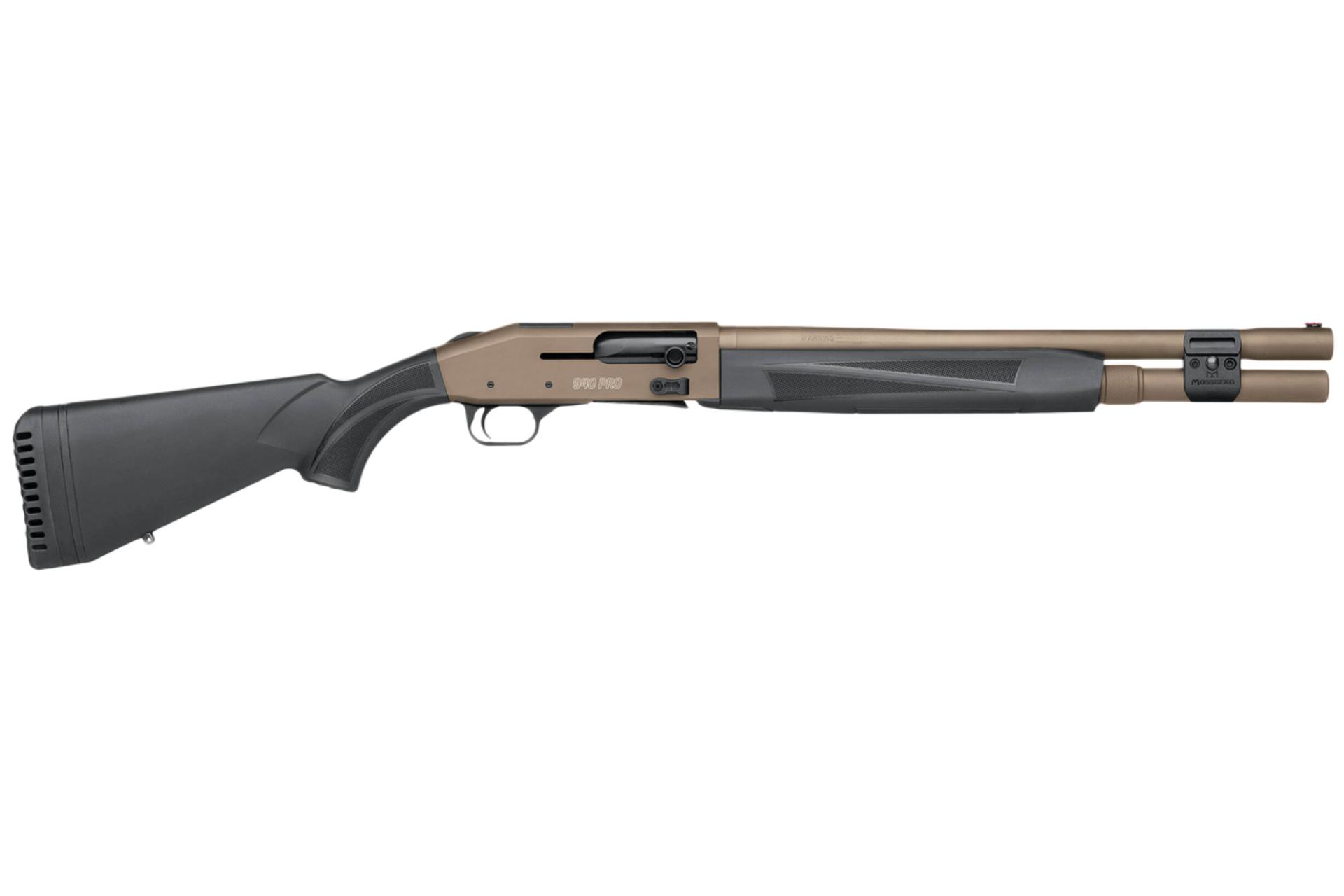 Mossberg & Sons 940 Pro Tactical 12 Gauge Semi Auto Shotgun - FDE/Tan, 18.5" Barrel, 7+1 Rounds, Black Synthetic Stock