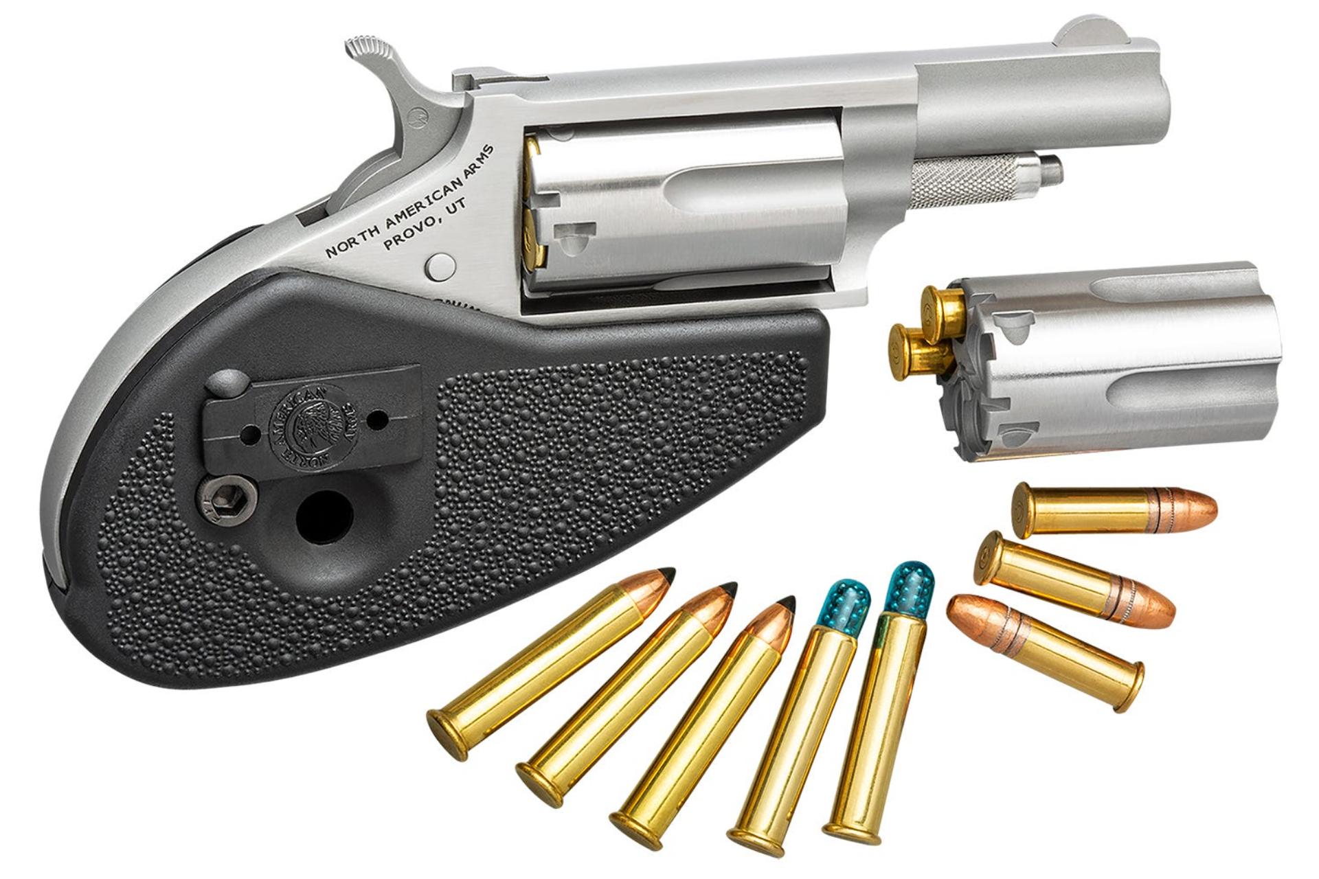 North American Arms 22MCHG Mini-Revolver 22 LR,22 Mag 5rd 1.63" Overall Stainless Steel