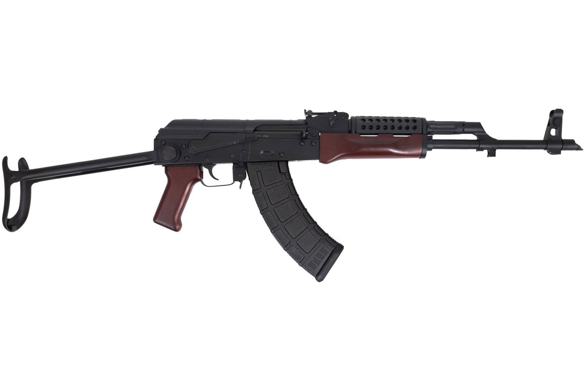 PSA AK-47 GF3 Forged Romanian Under Folding Rifle w/Cheese Grater Upper Handguard, Redwood