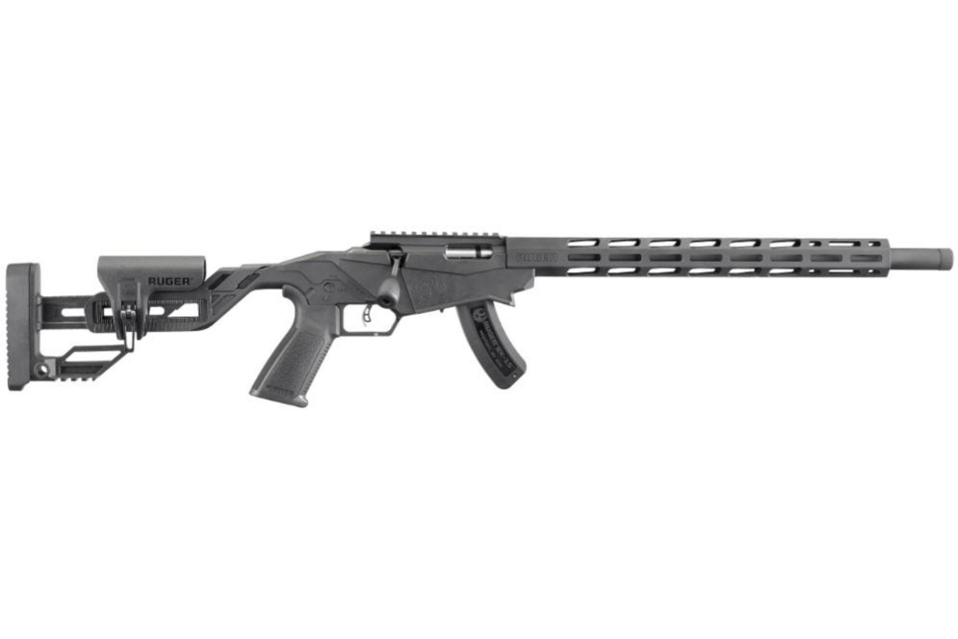 Ruger Precision Rimfire 22 Long Rifle Bolt Action Rifle 18" Black 15+1 - Blue/Black, 18" Barrel, 15+1 Rounds, Synthetic, Folding/Collapsible Stock