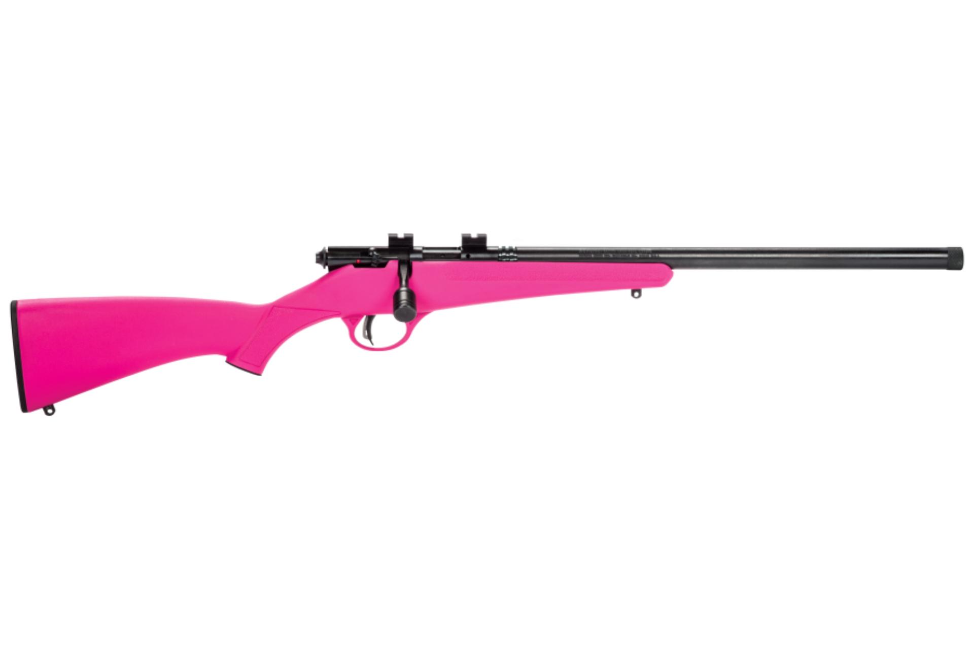 Savage, Rascal FV-SR, Single Shot, Bolt Action, 22LR, 16.125" Threaded Barrel, Matte Finish, Black, Pink Synthetic Stock, AccuTrigger, Right Hand