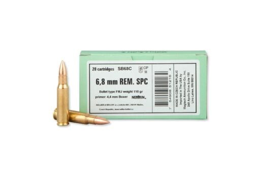 Sellier & Bellot SB68C Rifle 6.8 SPC 110 gr Full Metal Jacket (FMJ) Rifle Ammo - 500 rounds - AR15 Discounts