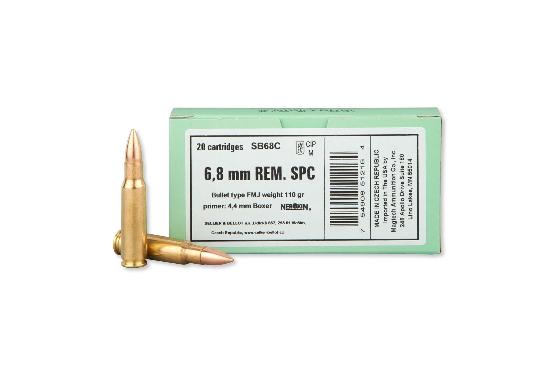 Sellier-Bellot 6.8 SPC 110gr FMJ – 500rd