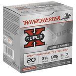 Winchester 20 Gauge Super-X Steel Lead Free WE20GT7 2-3/4″ #7 Shot Shotgun Ammunition Shotgun Ammo – 250 rounds case