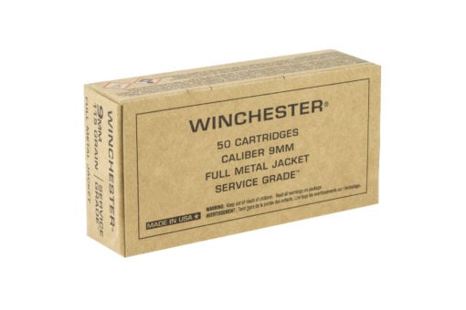 Winchester 9mm Ammunition SG9W 115 Grain FMJ Handgun Ammo - 500 round case