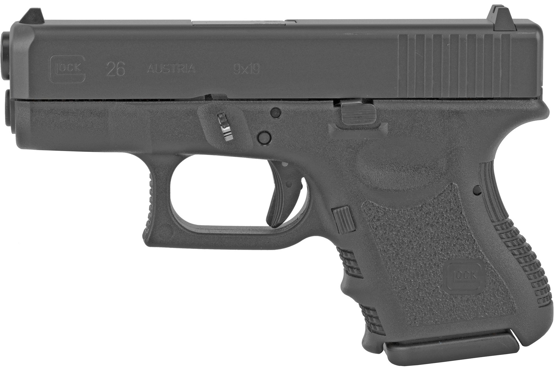 Glock 26 Semi-automatic Striker Fired Sub-Compact 9MM 3.43" 10Rd - Black