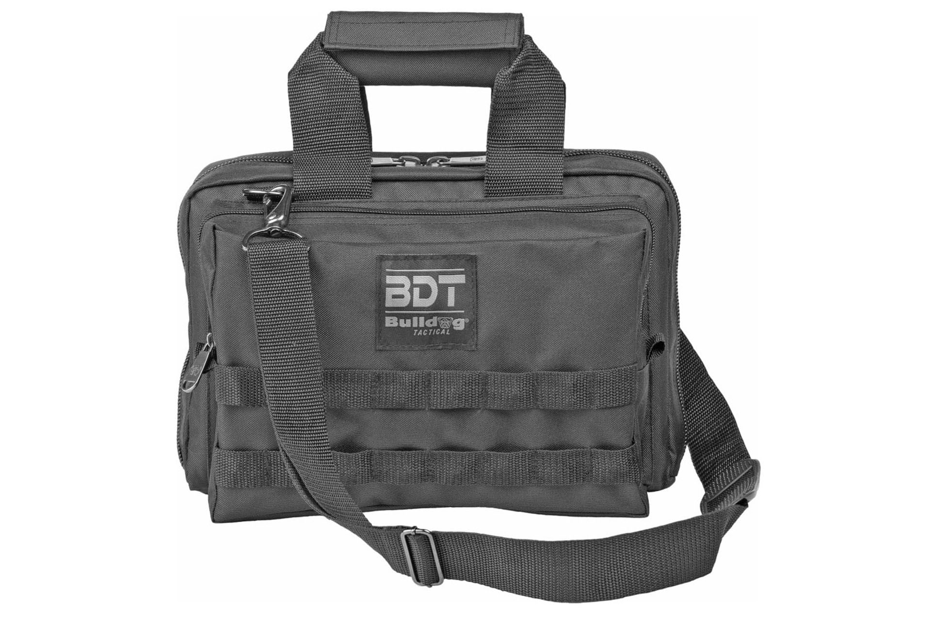 Bulldog Cases BDT917B Deluxe 2 Pistol Range Bag w/ Strap & MOLLE - Black