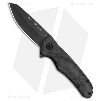 Buck Knives Sprint Ops Black Tanto Liner Lock Folding Pocket Knife - Marble Carbon Fiber
