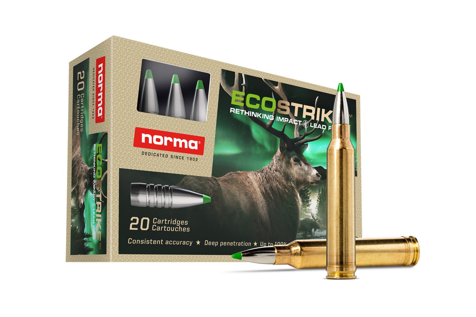 Norma ECOSTRIKE 300 PRC 165gr Polymer Tip Lead-Free Rifle Ammo - 20 round box