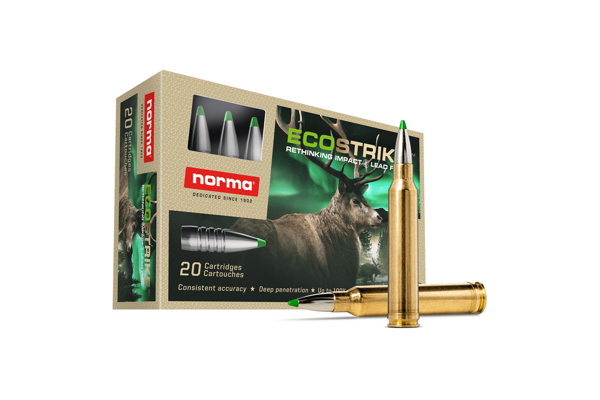 Norma ECOSTRIKE 6.5 Creedmoor 120gr Polymer Tip Lead-Free Rifle Ammo - 20 round box