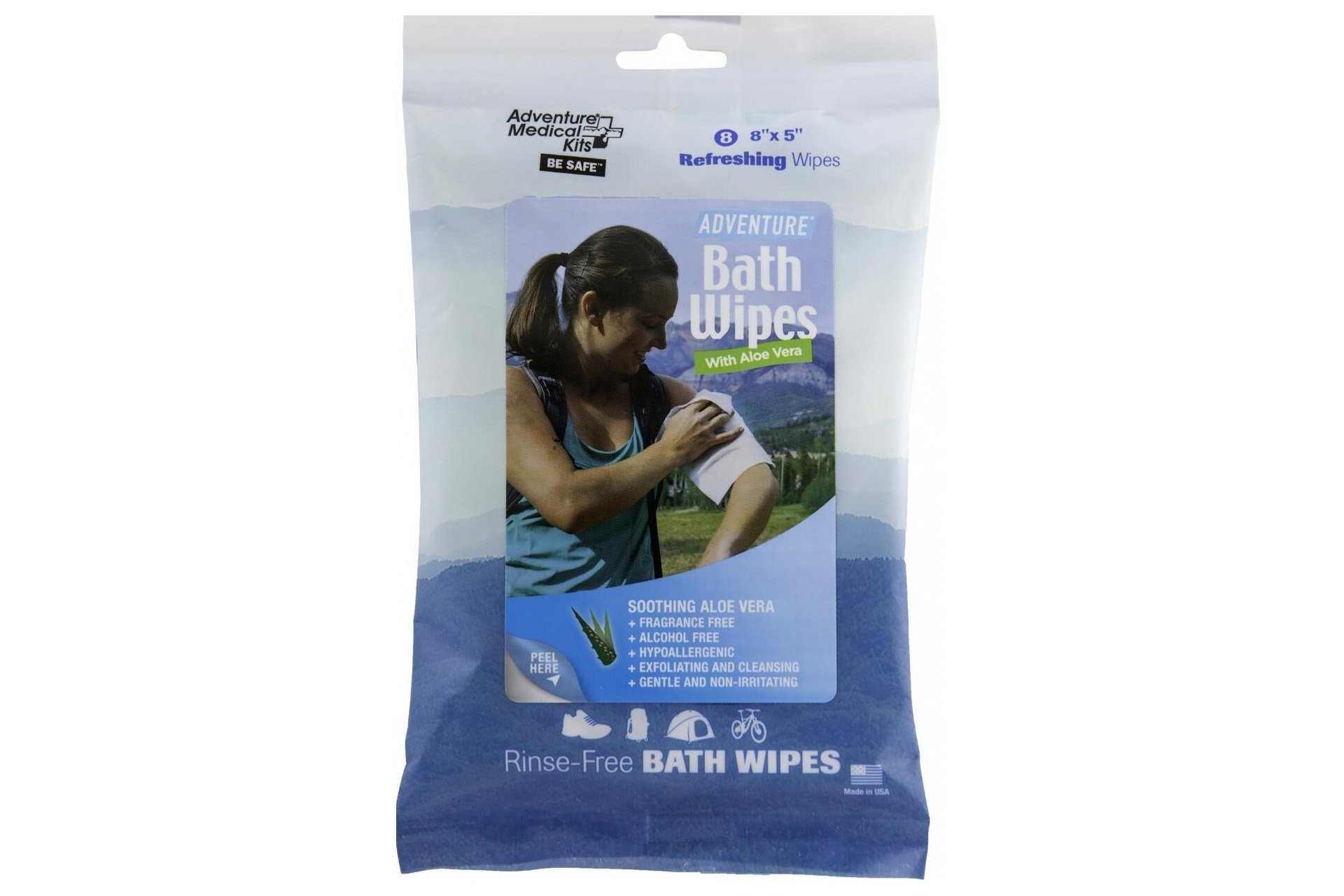 Adventure Medical Kits 0170-0304 Adventure Bath Wipes Travel Size - 8 wipes