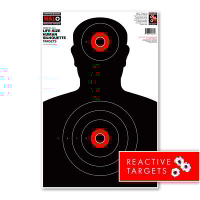 Thompson HALO Life-Size Human Silhouette Reactive Splatter Shooting Targets - 12.5"x19" - 5 Pack