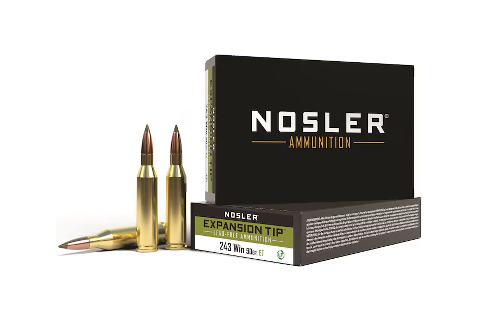Nosler Lead Free .243 Winchester 90 Grain E-Tip Soft Point Rifle Ammo - 20 rounds