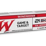 Winchester Ammunition, Game & Target, 21 SHARP, 25 Grain, Copper Matrix Bullet, 100 Round Box