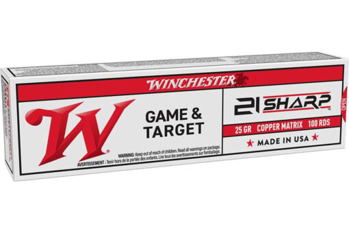 AR15 Discounts Winchester Ammunition, Game & Target, 21 SHARP, 25 Grain, Copper Matrix Bullet, 100 Round Box - $25.99 at AR15 Discounts