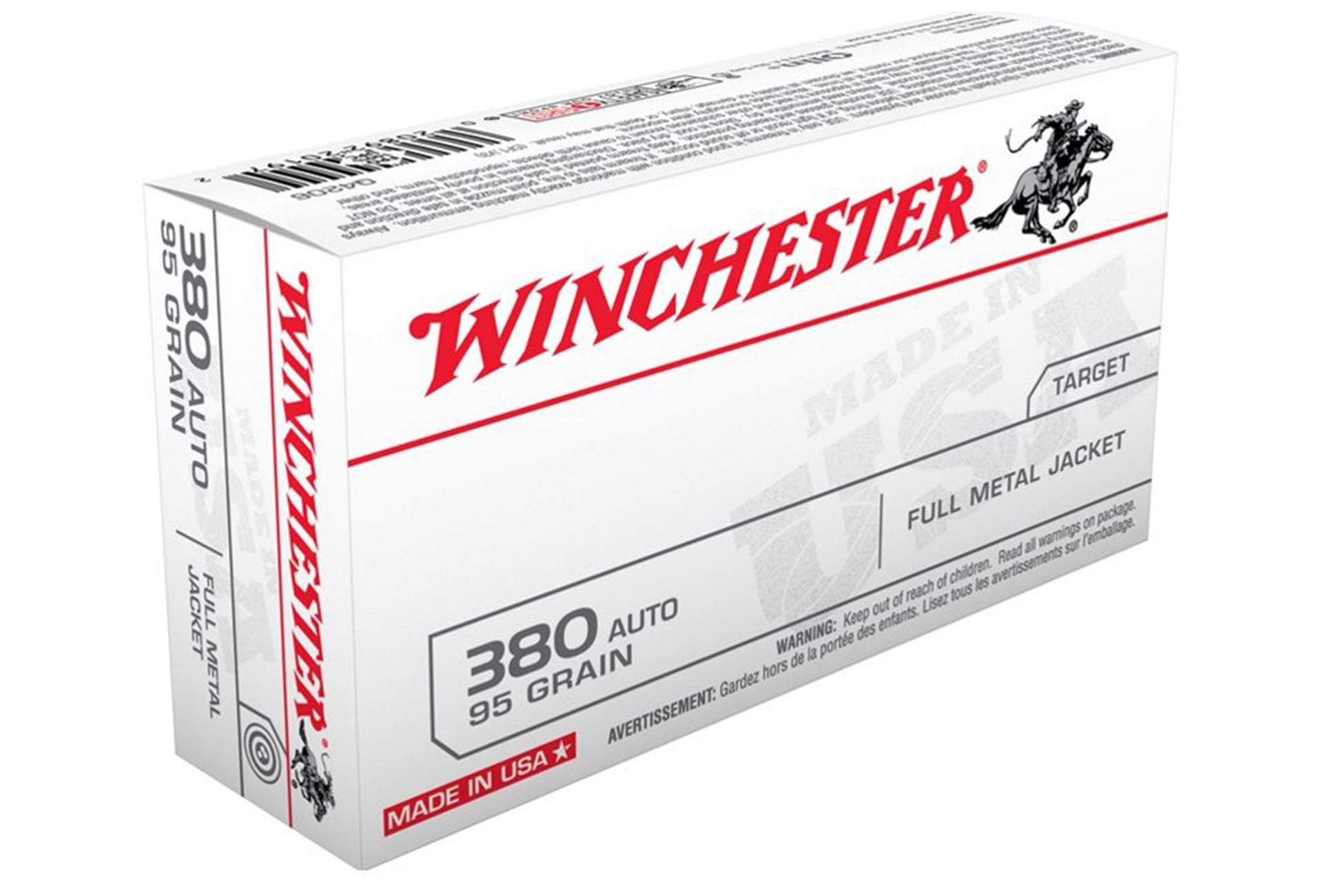Winchester USA380JHP 380 95Gr JHP Ammo, 50rd