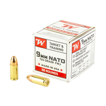 Winchester USA Target 9mm NATO FMJ 124Gr Ammo – 50 round box