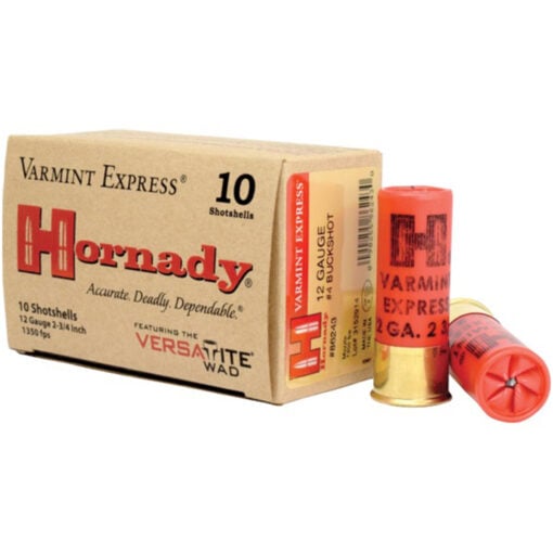 Hornady 86243 Varmint Express 12 Gauge 2.75" 4 Buck Shot Shotgun Ammo - 100 Rounds - AR15 Discounts