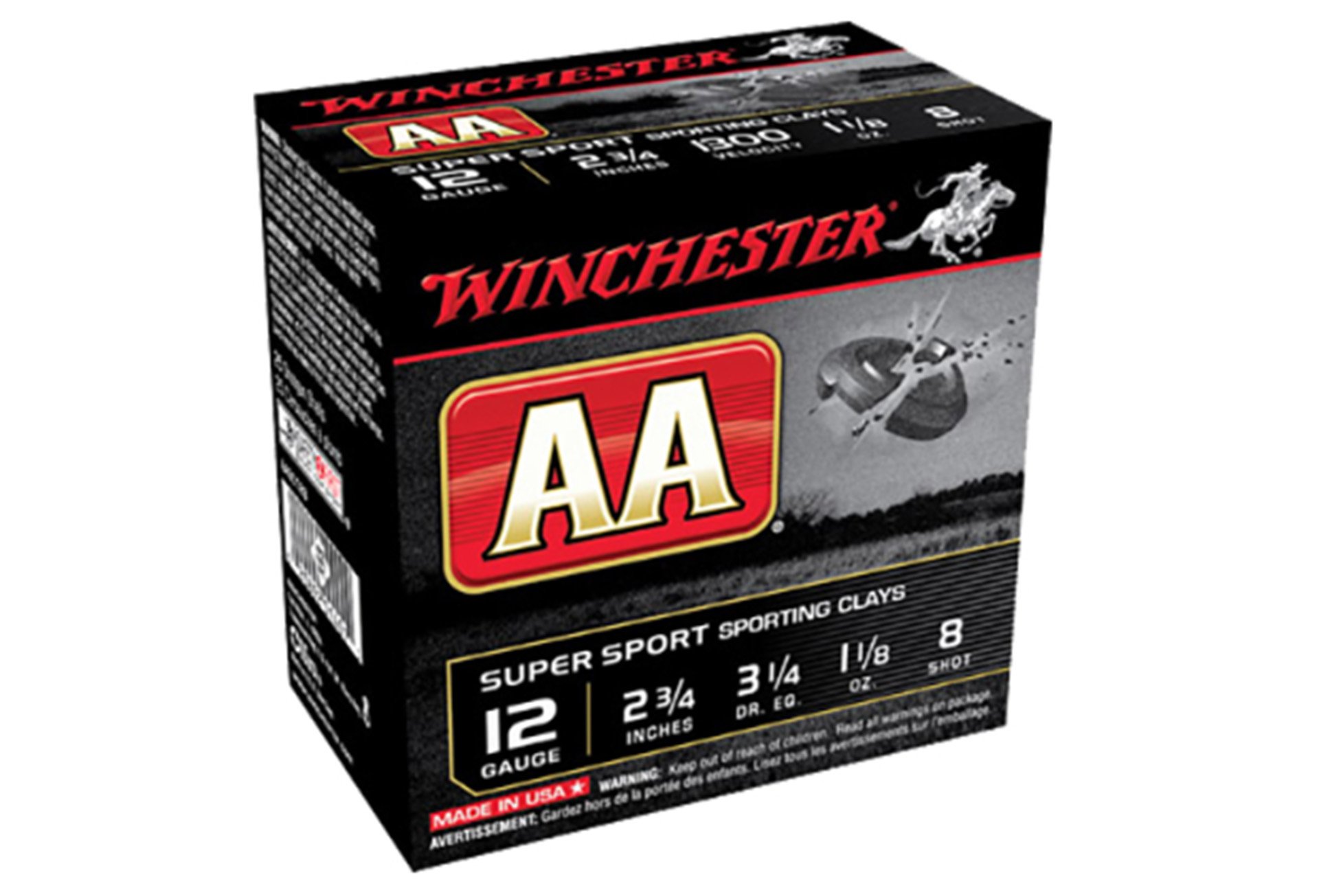 Winchester Ammo AASC128 Super Sport 12 Gauge 2.75" 1 1/8 oz #8 Shot Shotgun Ammo - 25 Rounds