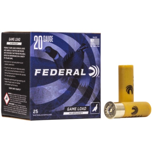 Federal Game Load Hi-Brass 20 Gauge 2.75" #6 2 3/4 Dram 1oz Shot Shotgun Ammo - 25 Rounds - AR15 Discounts