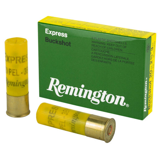 Remington Express 20 Gauge 3 Buck 2 3/4 Dram Buckshot 20 Pellets Shotgun Ammo - 5 Rounds