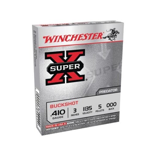 Winchester Ammo XB413 Super X 410 Gauge 3" 5 Pellets 1135 fps 000 Buck Shot Shotgun Ammo - 5 Rounds - AR15 Discounts