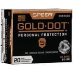 Speer Ammo Speer Gold Dot Personal Protection 32ACP 60 Grain Hollow Point Handgun Ammo – 20 Rounds