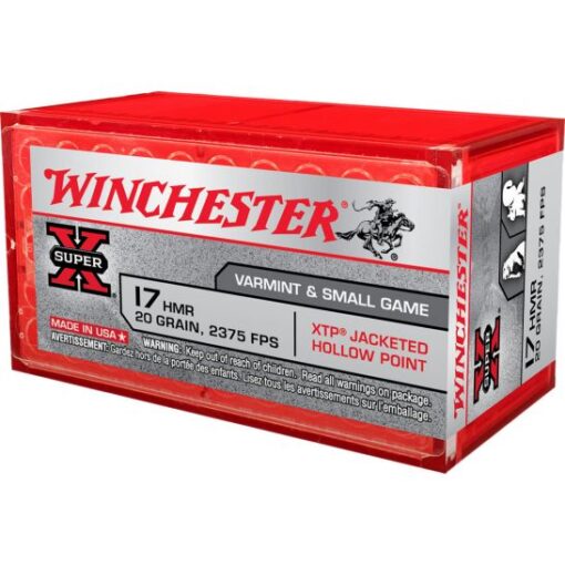 Winchester Ammo X17HMR1 Super X 17 HMR 20 gr 2375 fps Hornady XTP Hollow Point Rimfire Ammo - 50 Rounds