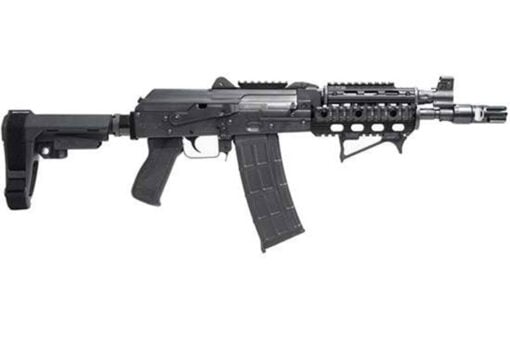 AR15 Discounts Zastava Zpap85 Ak Pistol 10" 5.56 30rd Semi Auto With Night Brake Quad Rail Top Rail Rear Rail SB3 Brace Included Angled Foregrip - $1585.99 at AR15 Discounts