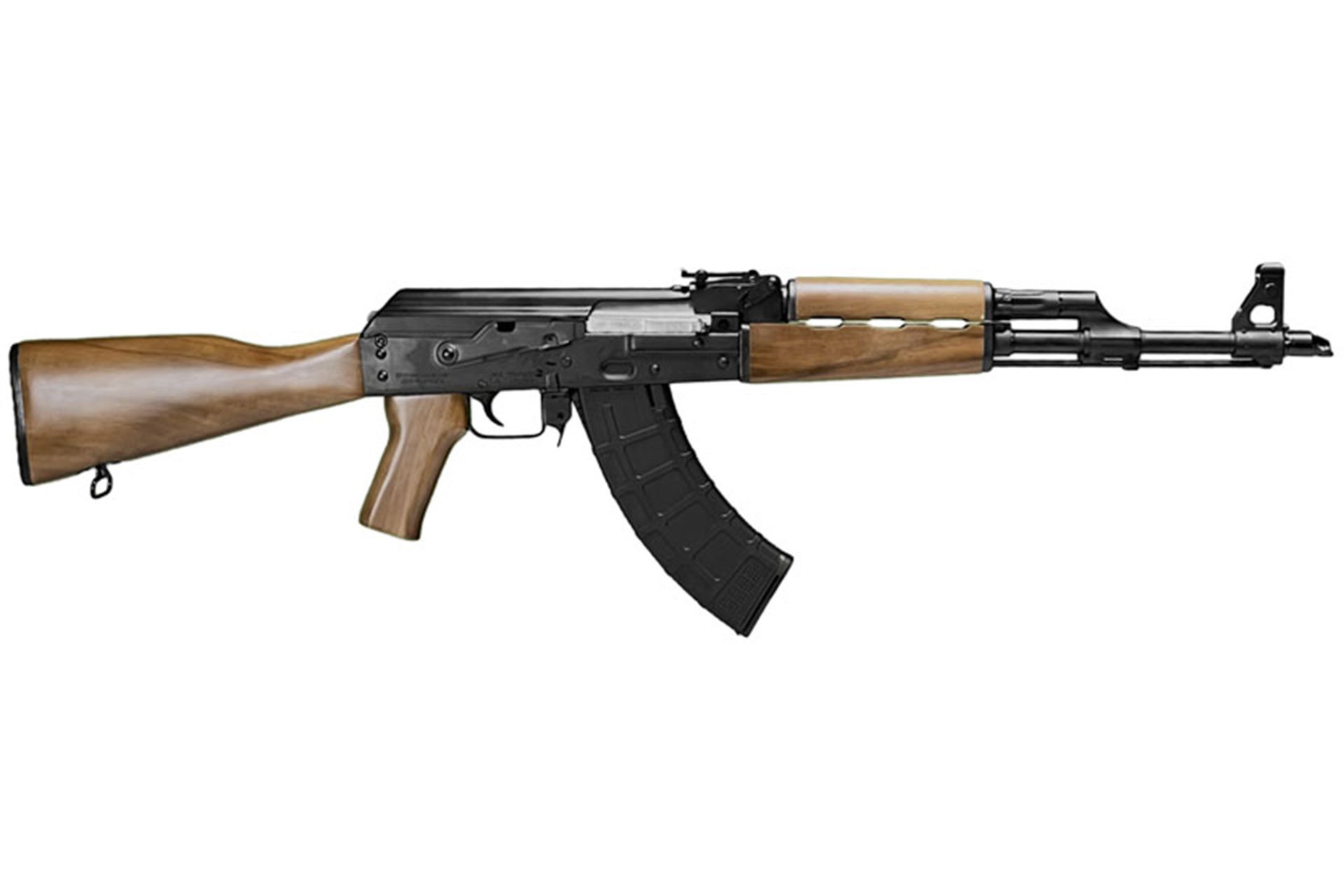 Zastava Zpapm70 16.3" 7.62X39 30rd Semi Auto Rifle Buldged Trunnion 1.5mm Receiver Chrome Lined Barrel White Camouflage Cerakote With Black Quad Rail Zhukov Folding Stock Magpul Grip And PMAG 30Rd.